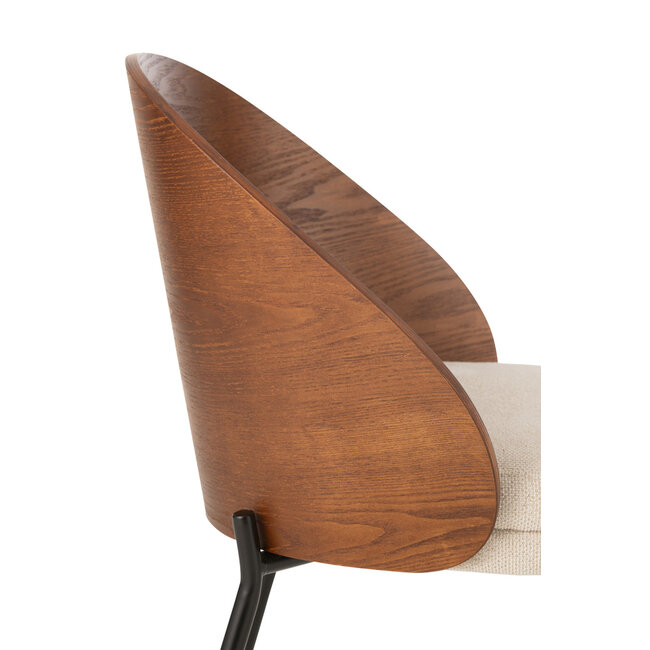 J-Line Stoel Lone Ply Hout/Metaal Bruin/Grijs