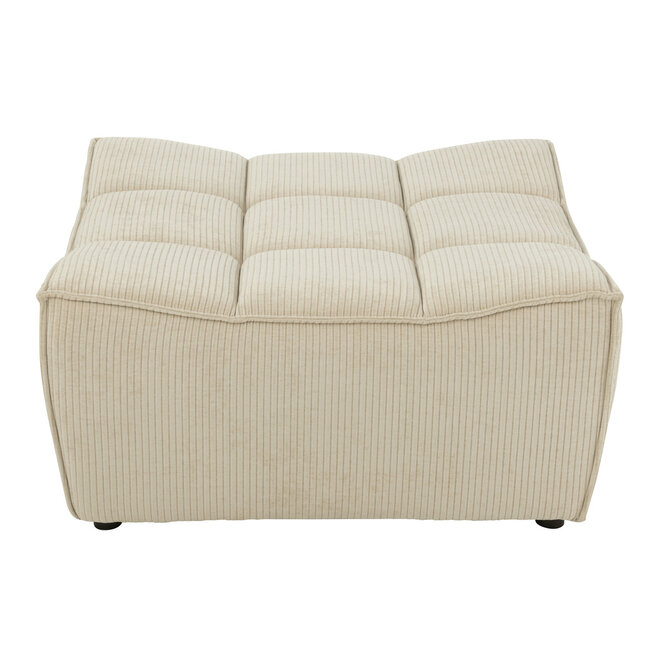 J-Line Poef Rooster Populierenhout/Schuimbeige