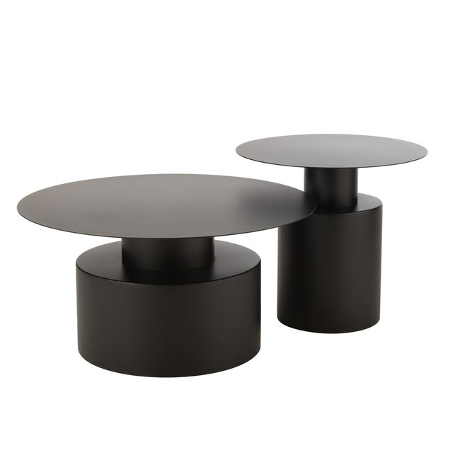 J-Line Salontafel Rond Metaal Zwart