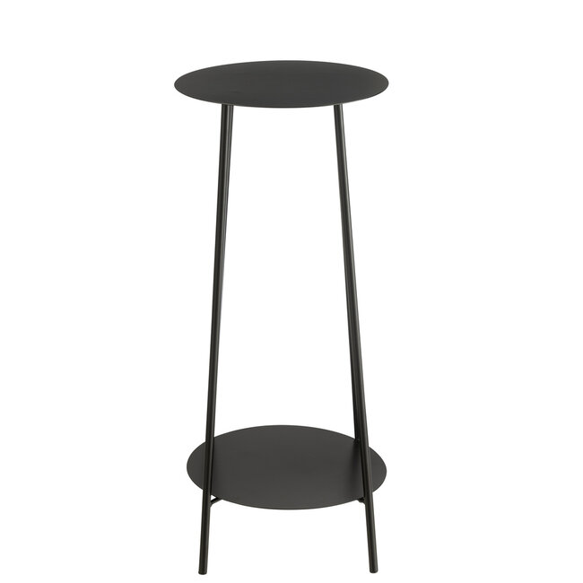 J-Line Bloemenstandaard Twee Metaal Zwart