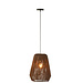 J-Line Hanglamp Weave Metaal/Palm Zwart Klein