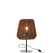 J-Line Tafellamp Weave Metaal/Palm Zwart