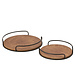 J-Line Set Van 2 Dienbladen Rond Mdf/IJzer Naturel/Zwart