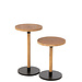 J-Line Set van 2 bijzettafels Ron Mdf/grenenhout naturel zwart