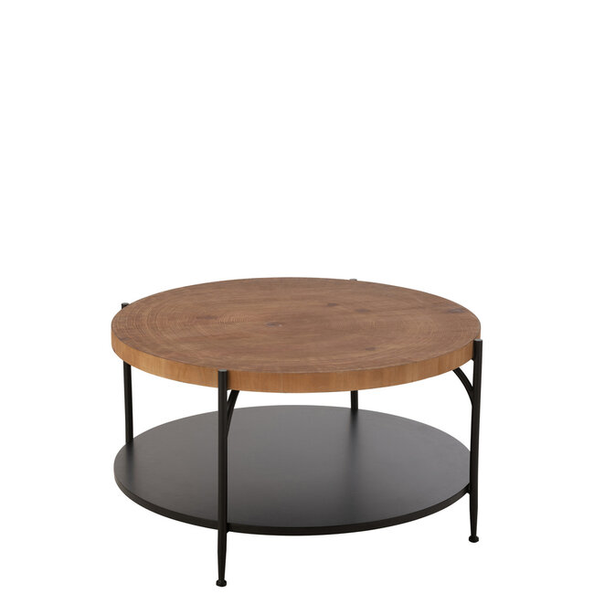 J-Line Salontafel Voni Mdf/ijzer zwart/natuur