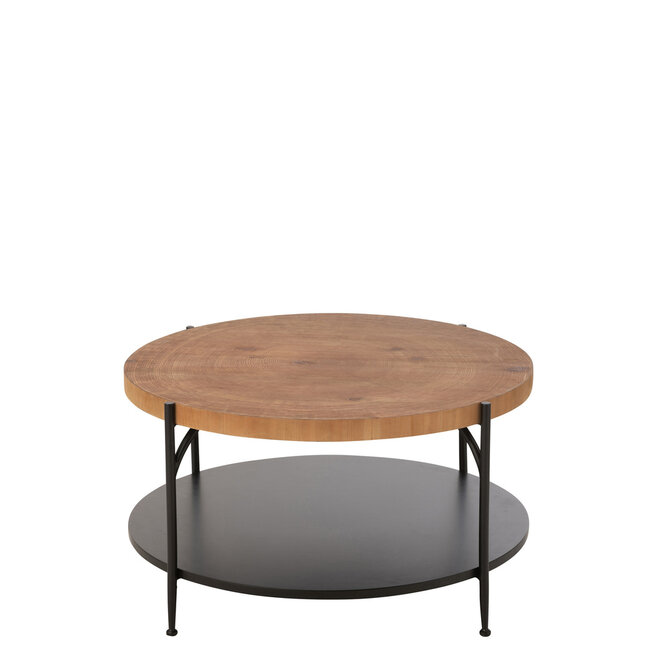 J-Line Salontafel Voni Mdf/ijzer zwart/natuur