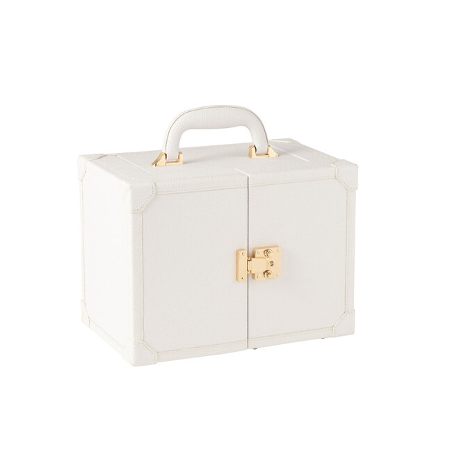 J-Line Sieradendoosje Met Handvat Kunstleer Wit