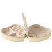 J-Line Sieradendoosje Hart Kunstleer Beige