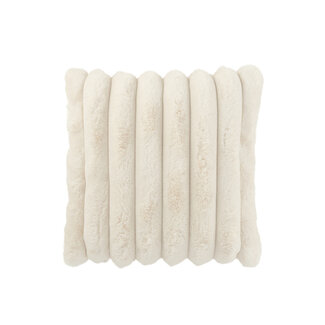 J-Line Kussen Groot Corduroy Polyester Wit