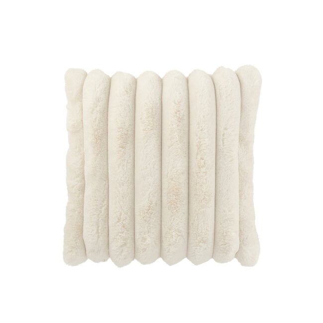 J-Line Kussen Groot Corduroy Polyester Wit