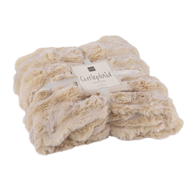 J-Line Geruit Wave Polyester Crème