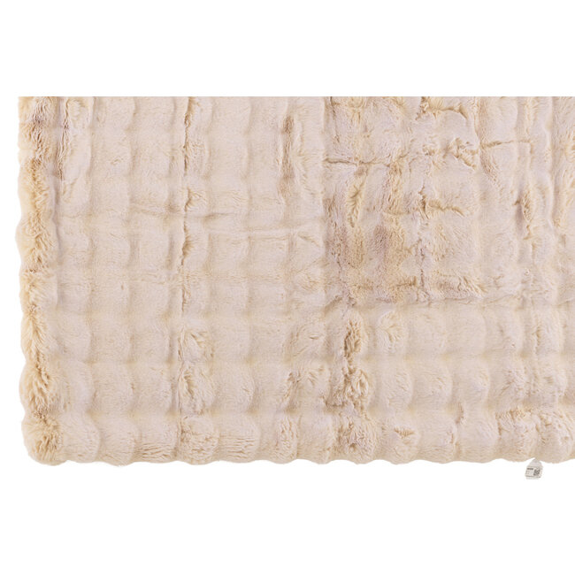 J-Line Geruit Wave Polyester Crème