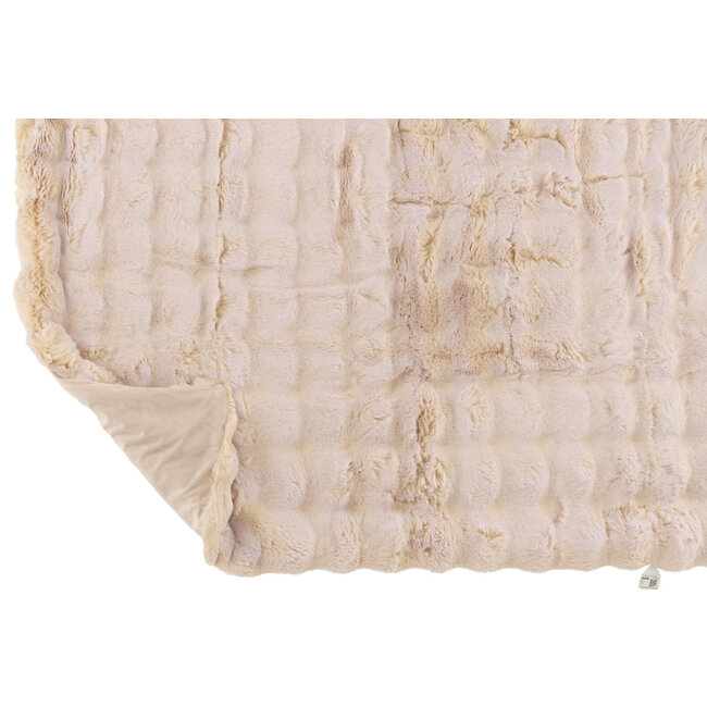 J-Line Geruit Wave Polyester Crème