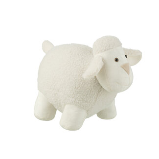 J-Line Deurstopper Schaap Polyester Wit Groot