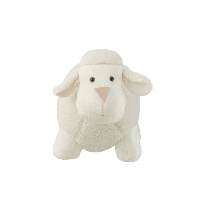 J-Line Deurstopper Schaap Polyester Wit Groot
