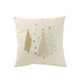 J-Line Kussen Kerstbomen Reliëf Katoen Wit/Goud
