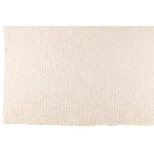 J-Line Plaid Gerafelde randen Katoen/Polyester Wit