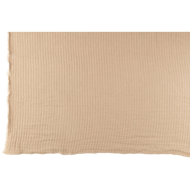 J-Line Geruite teddylijnen stiksels katoen/polyester beige
