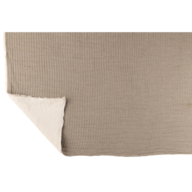 J-Line Geruite teddylijnen stiksels katoen/polyester grijs