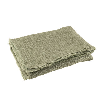 J-Line Plaid Gerafelde Randen Katoen/Polyester Groen