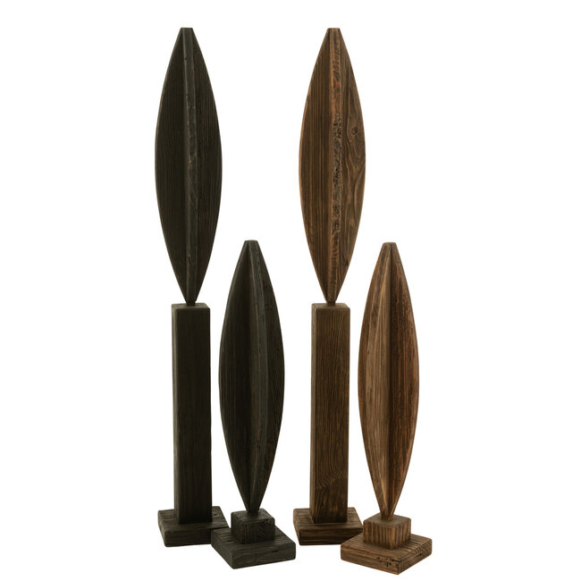 J-Line Deco op voet Luke grenenhout zwart groot