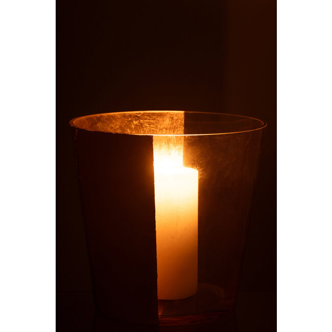 J-Line Hurricane Boe Glas Transparant/Goud Groot