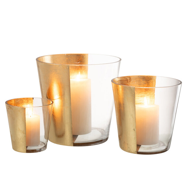 J-Line Hurricane Boe Glas Transparant/Goud Groot