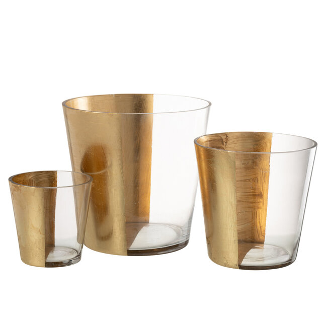 J-Line Hurricane Boe Glas Transparant/Goud Groot