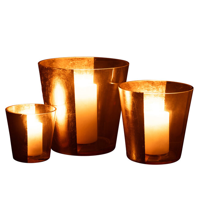 J-Line Hurricane Boe Glas Transparant/Goud Groot