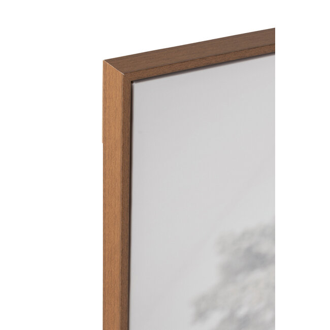 J-Line Wanddeco Landschap Yak Grenenhout/Polyresin Wit/Bruin