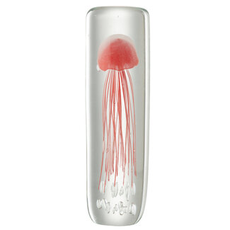 J-Line Presse-papier Kwallen Cilinderglas Zacht Rood J-Line Presse-papier Kwallen Cilinderglas Zacht Rood