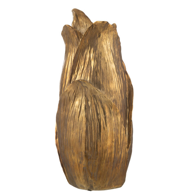J-Line Vaas Nebu Petals Poly Goud Groot