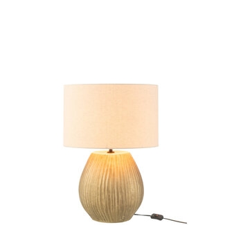 J-Line Lamp Nebu Rond Keramiek Goud Klein