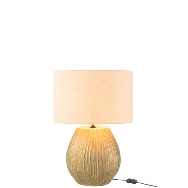 J-Line Lamp Nebu Rond Keramiek Goud Klein