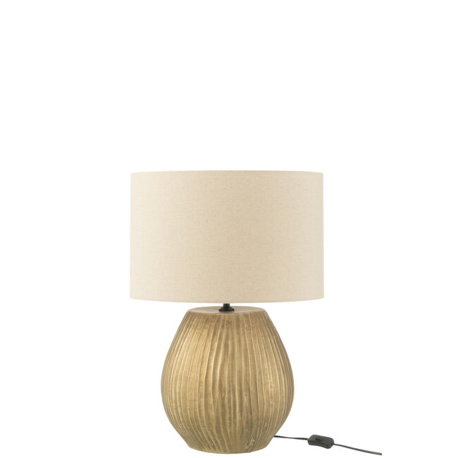 J-Line Lamp Nebu Rond Keramiek Goud Klein