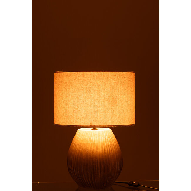 J-Line Lamp Nebu Rond Keramiek Goud Klein