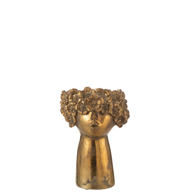 J-Line Bloempot Nebu Poly Goud Klein