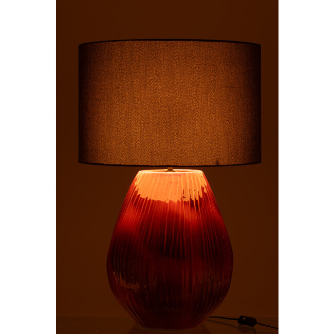 J-Line Lamp Akane Keramiek Rood Groot