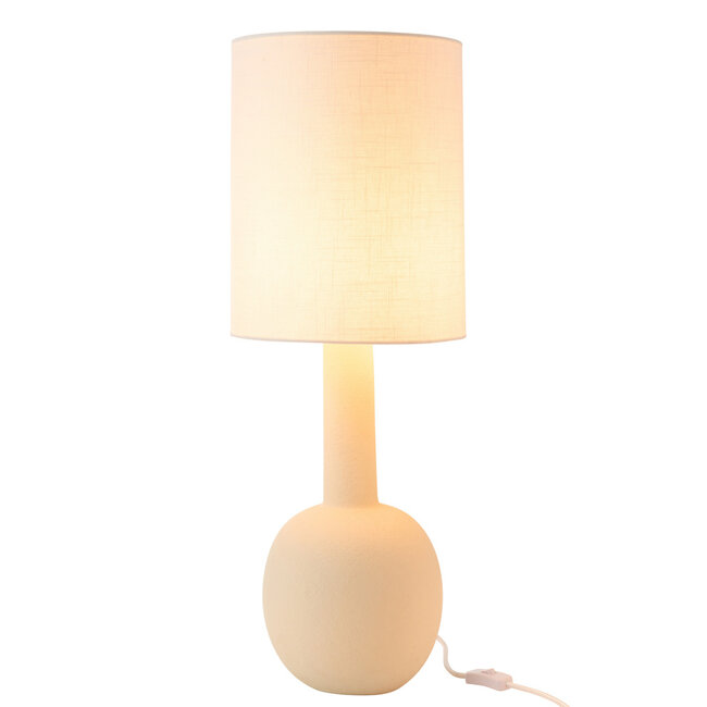 J-Line Tafellamp Met Kap Steengoed Beige/Wit