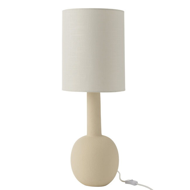 J-Line Tafellamp Met Kap Steengoed Beige/Wit