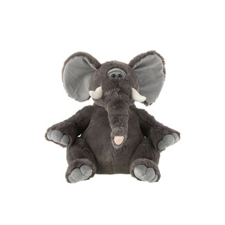 J-Line Olifant Pluche Polyester Grijs Groot