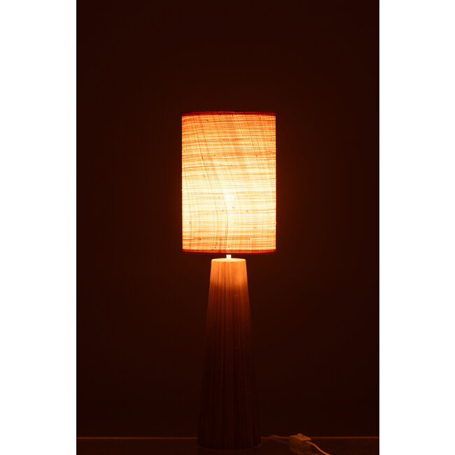 J-Line Tafellamp Paraplu Ailanthus Hout Naturel Klein