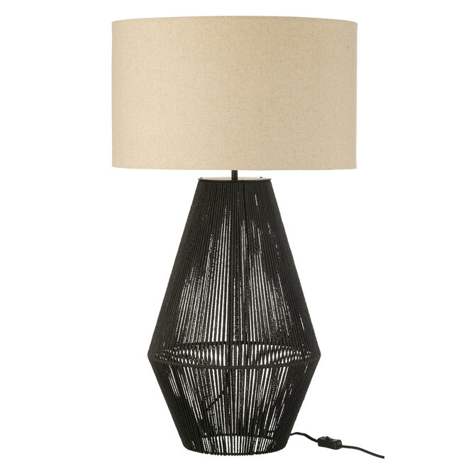 J-Line Tafellamp Striing Metaal/Papier Zwart