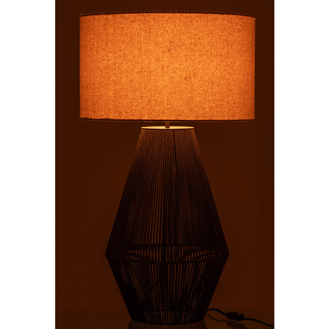 J-Line Tafellamp Striing Metaal/Papier Zwart