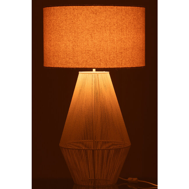 J-Line Tafellamp Striing Metaal/Papier Wit