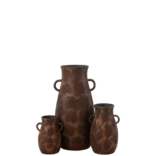 J-Line Vaas Amfore Terra Bruin/Roest Groot