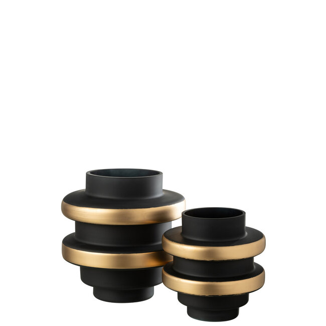 J-Line Vaas Kyle Glas Zwart/Goud Groot