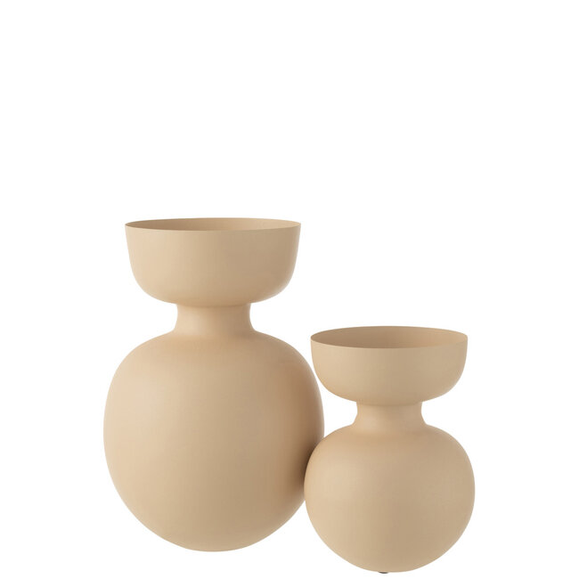 J-Line Vaas Thibault Aluminium Beige Groot