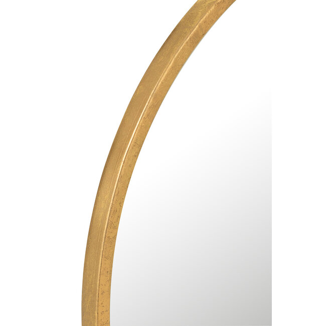 J-Line Spiegel Mona Rond Ijzer/Glas Goud Klein
