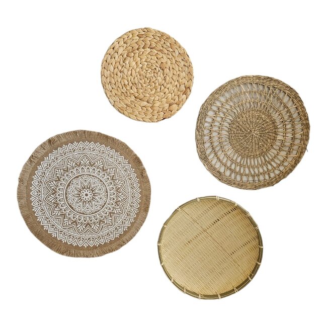 Bali-Dreams Wanddecoratie set 22 zeegras wand - veranda decoratie 4 stuks
